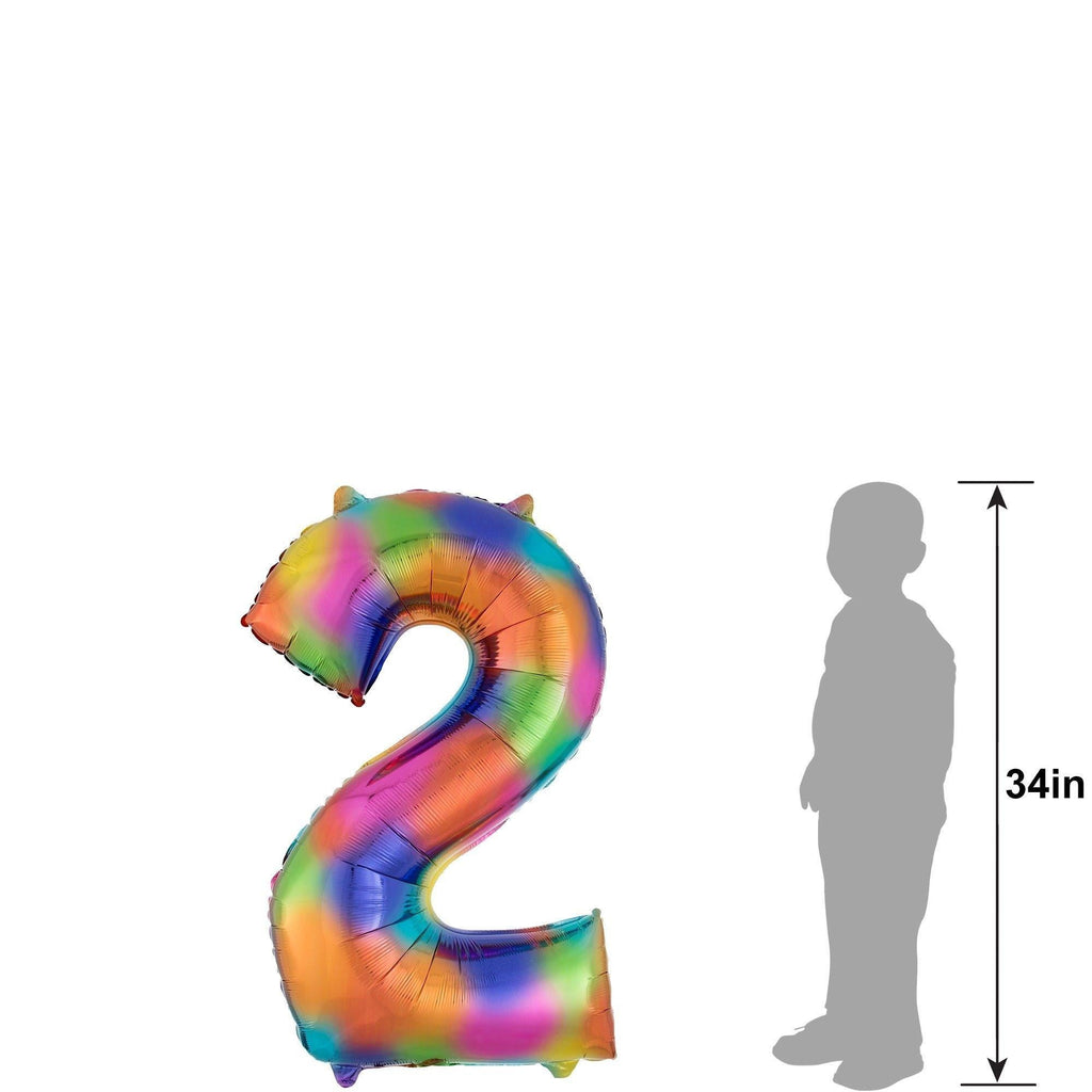 34in Number (0-9) Balloon, Assorted Colors