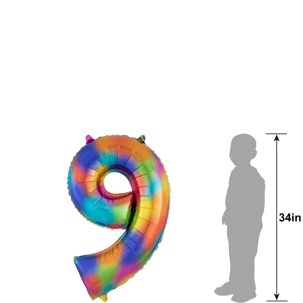 34in Number (0-9) Balloon, Assorted Colors