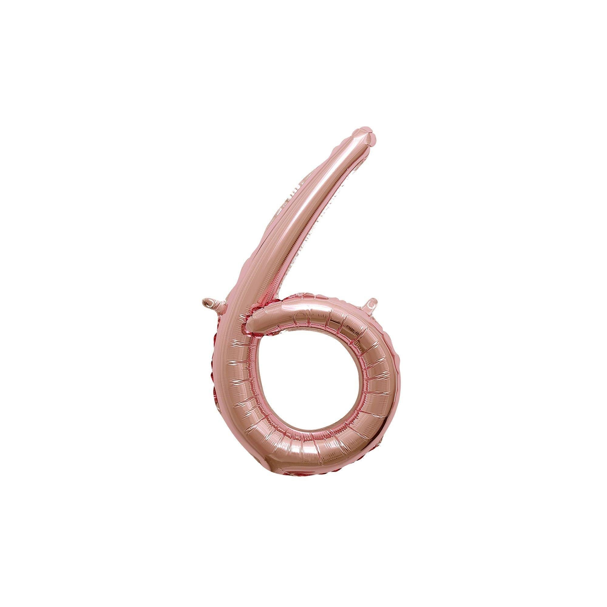 Air-Filled Rose Gold Cursive Number (0-9) Foil Balloon, 10in x 18in