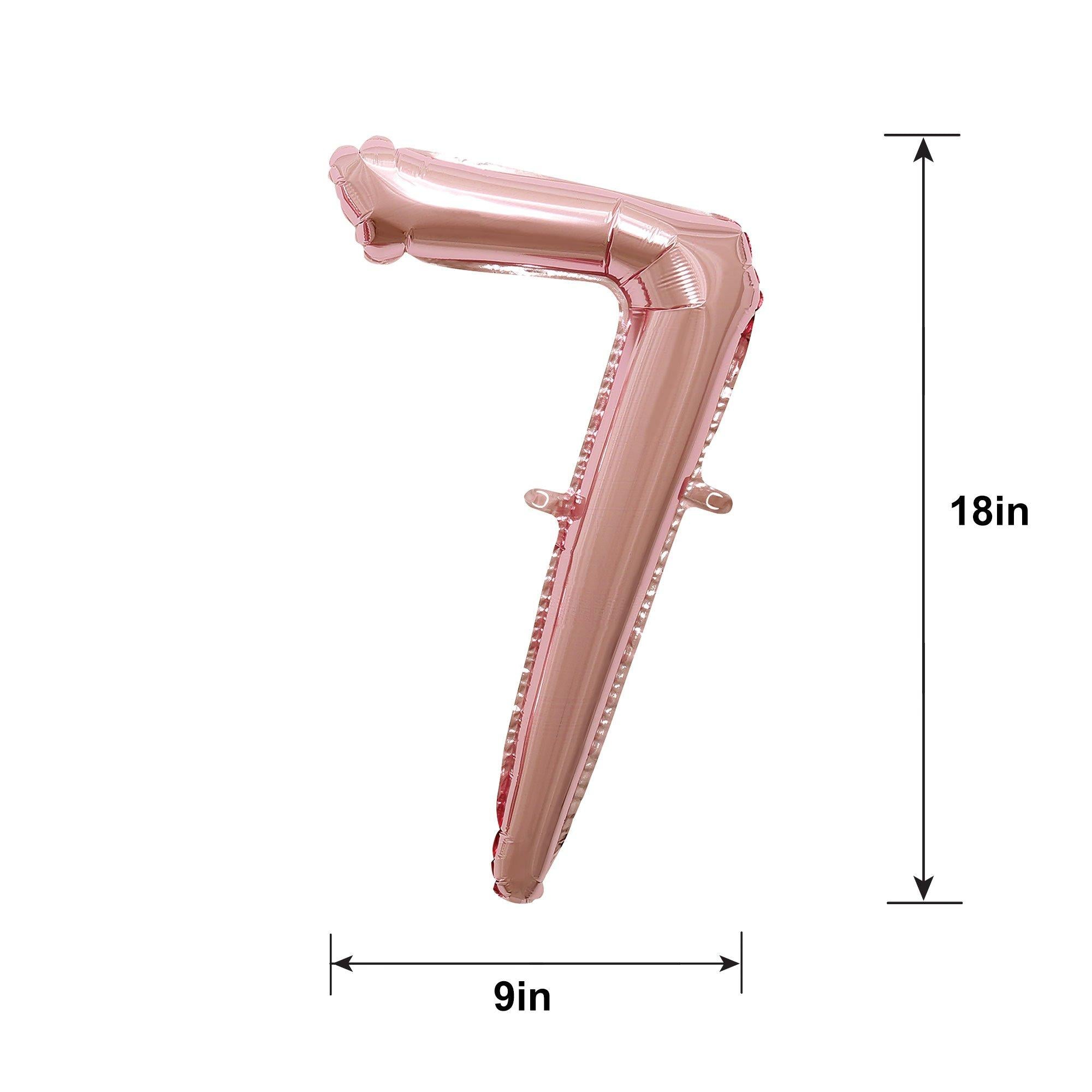 Air-Filled Rose Gold Cursive Number (0-9) Foil Balloon, 10in x 18in