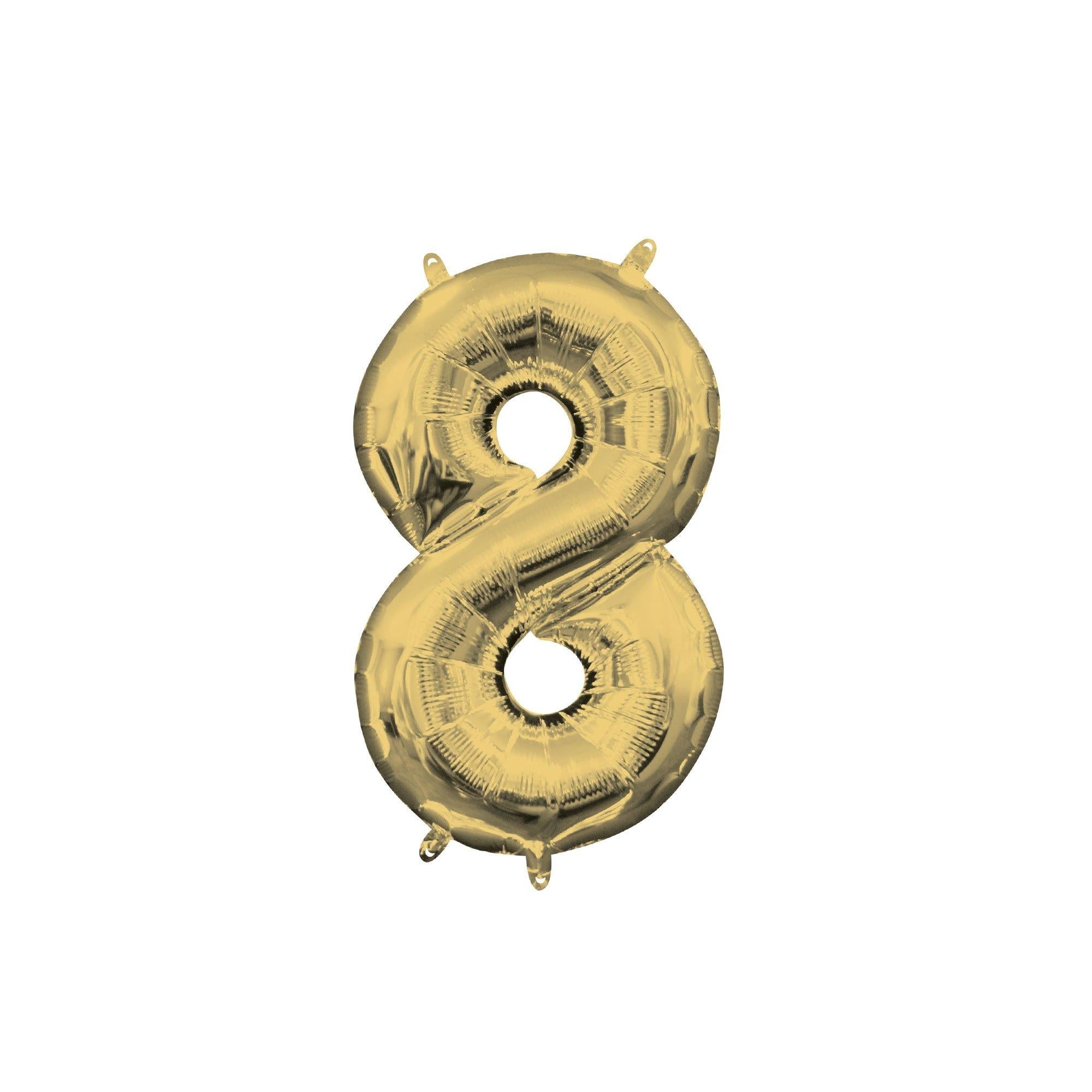 13in Air-Filled White Gold Number (0-9) Balloon